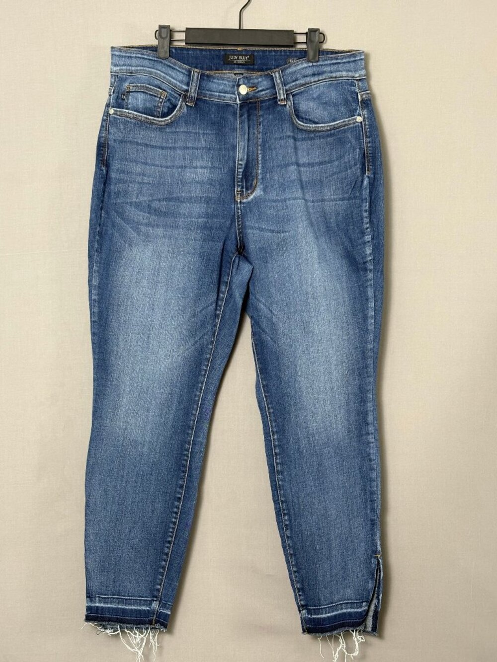 Judy Blue Skinny Jeans Womens 16W Distressed Raw Hem Side Slit